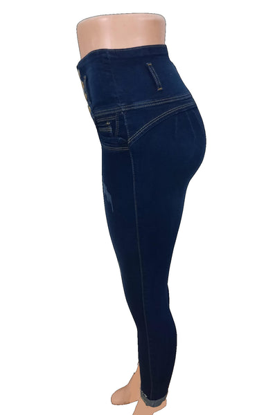 PANTALON JEANS DAMA SIN BOLSILLO BOTONES 2023 Bluette
