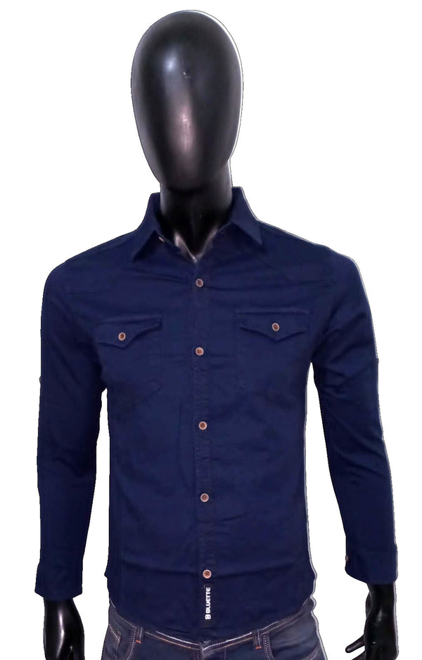 CAMISA HOMBRE JEANS MANGA LARGA 2025 Bluette - Main Image