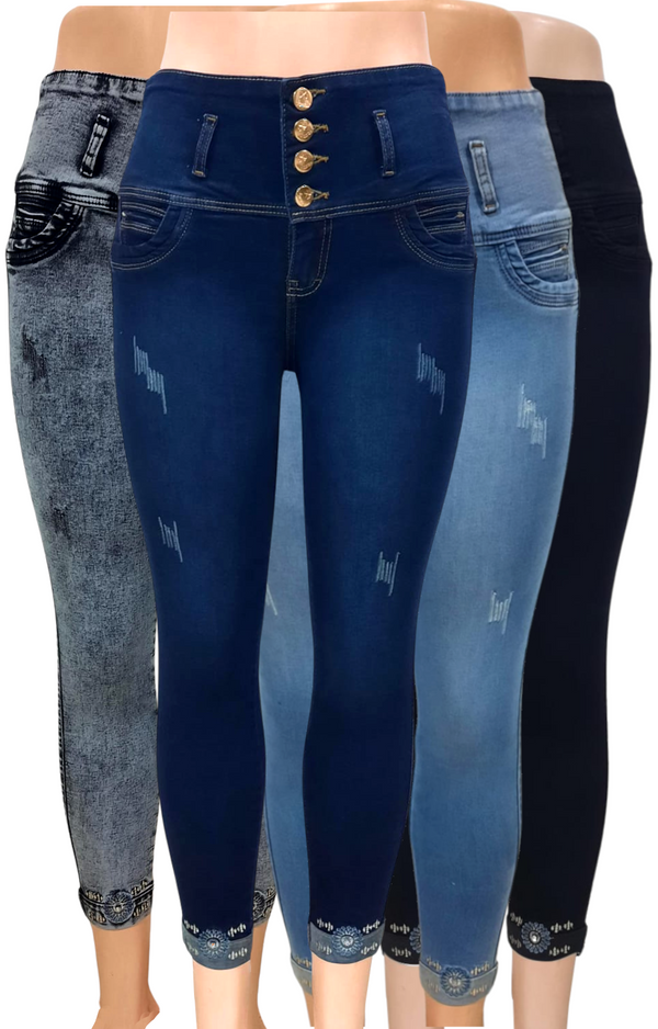 PANTALON JEANS DAMA SIN BOLSILLO 4 BOTONES 2023