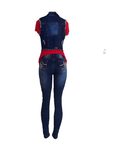 Bluette's Push-Up Skinny Jeans-COVERAGE LEGS MODEL FLOWERS (1 pieces )